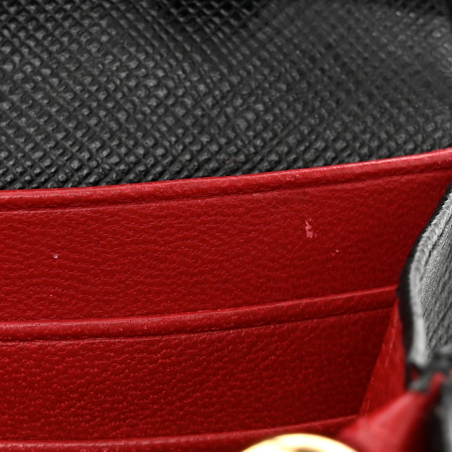 Saffiano Lux Chain Wallet Black