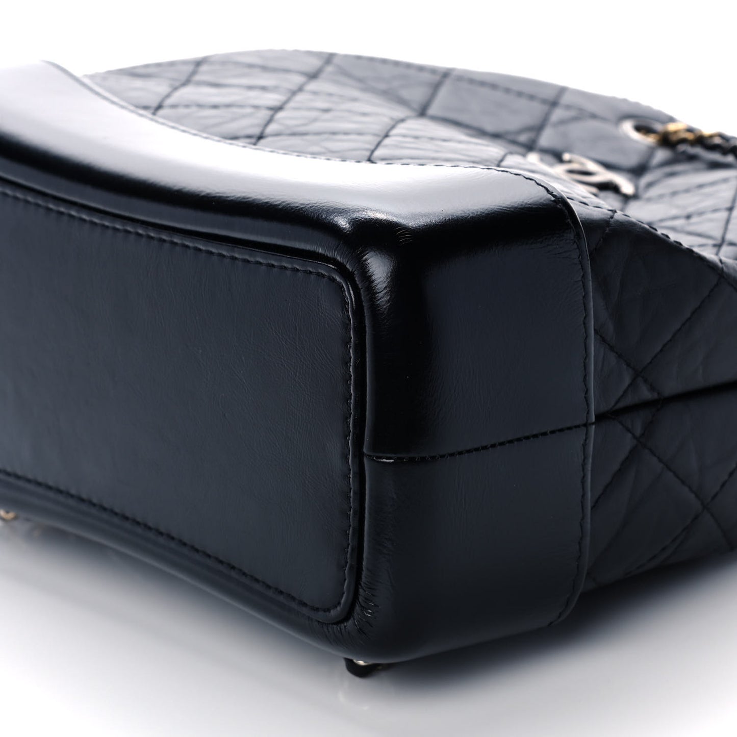 Aged Calfskin Quilted Small Gabrielle Backpack Black