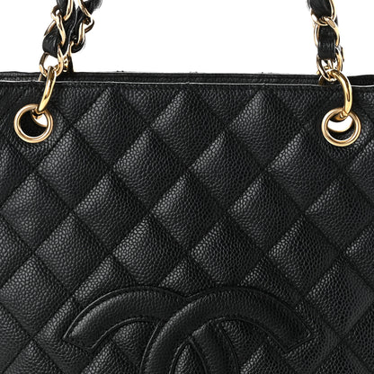 Chanel Caviar Quilted Petit Shopping Tote PST Black 8 of 11