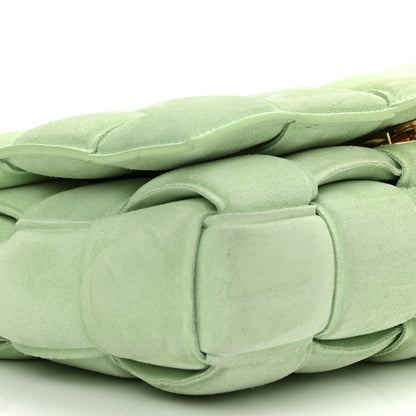 Bottega Veneta Suede Maxi Intrecciato Padded Chain Cassette Crossbody Bag Wasabi 8 of 12