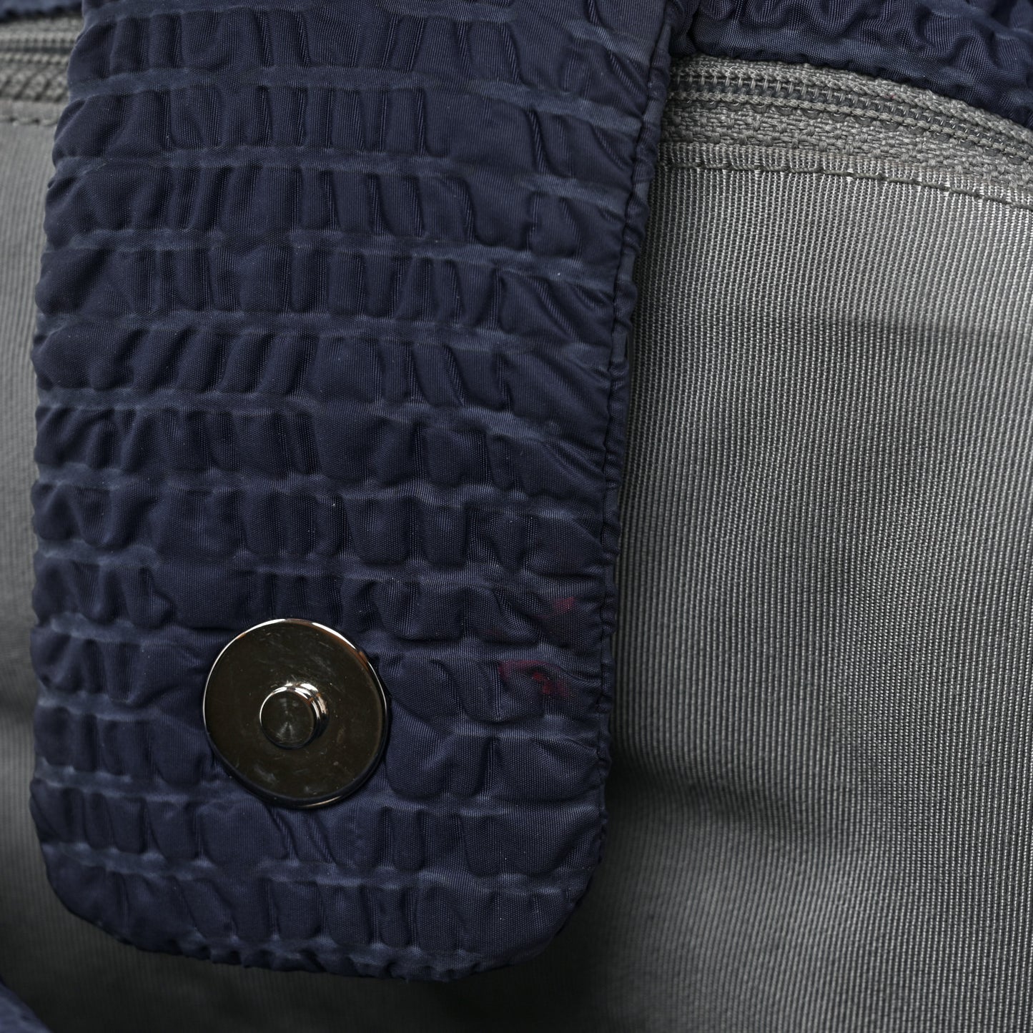 Nylon Patent Quilted CC Accordion Flap Bag Blue