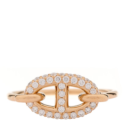 Hermes 18K Rose Gold Diamond Farandole Ring 58 8.5 1 of 6