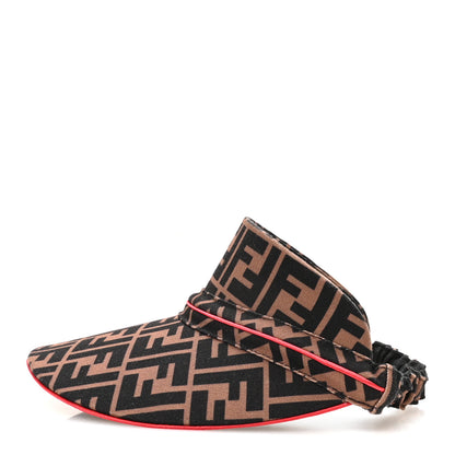 Fendi Nylon FF Logo Visor Tobacco Rosso 4 of 8