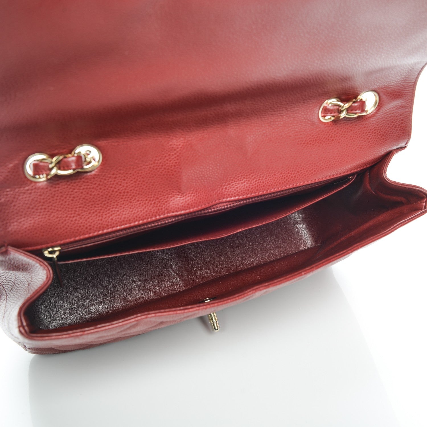 Chanel Caviar Quilted Jumbo Single Flap Dark Red 5 of 7