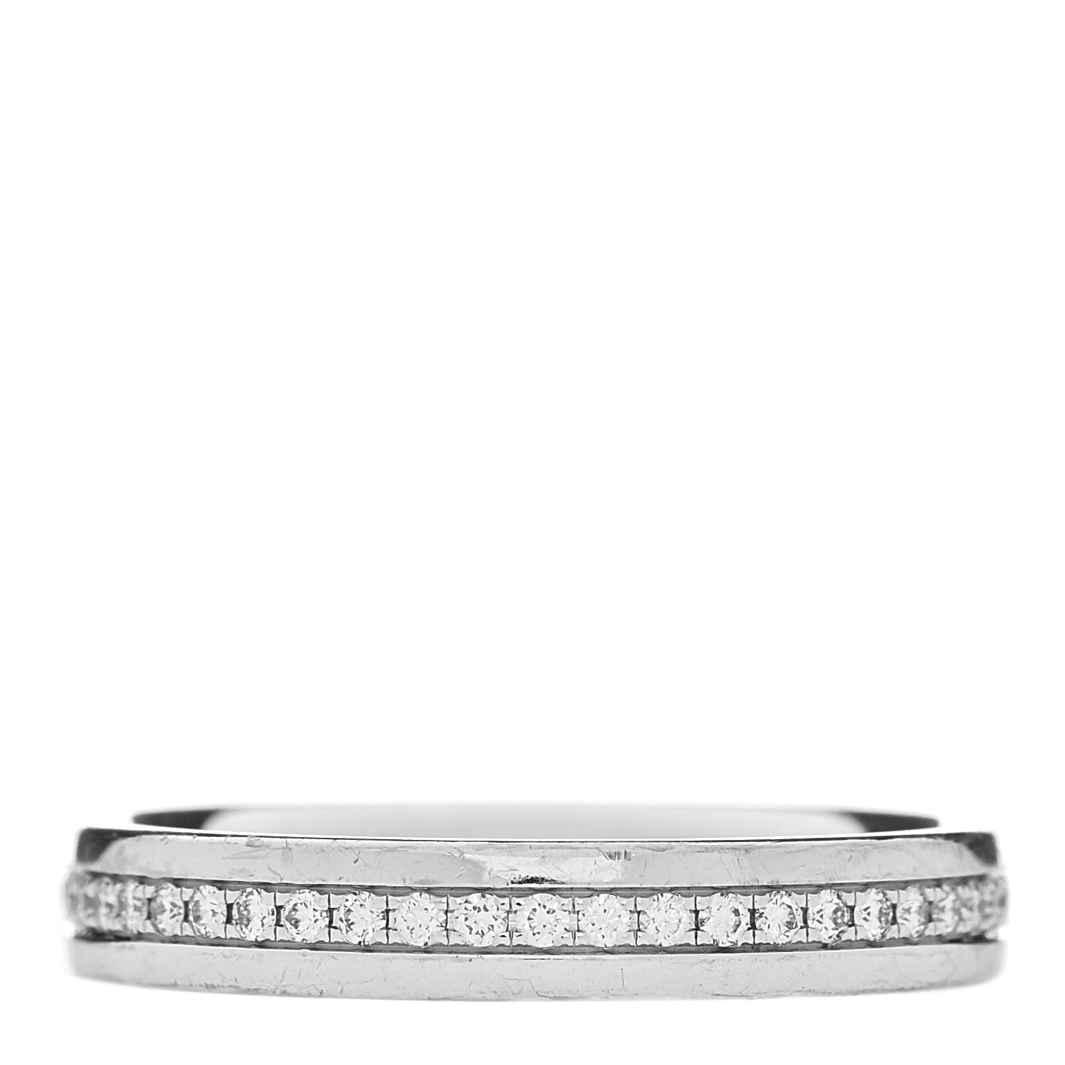 Tiffany 18K White Gold Diamond .24ctw 3mm Eternity Band Ring 49 5 3 of 5