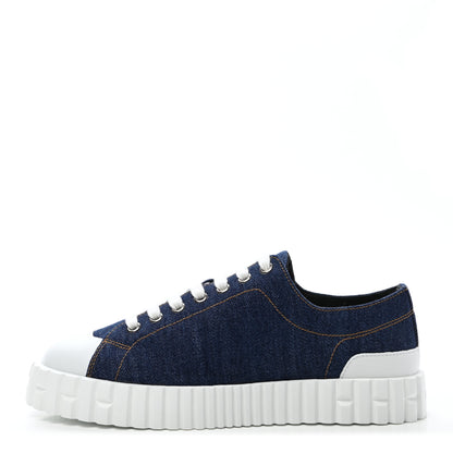Hermes Denim Cross Sneakers 37.5 Bleu 1 of 9