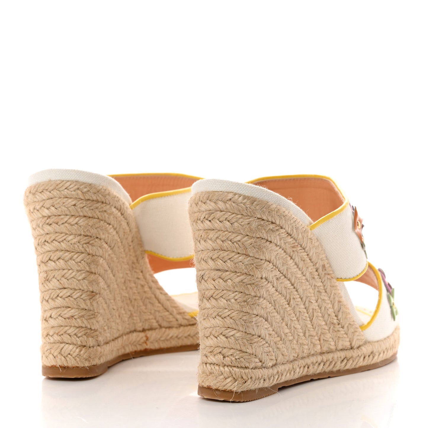 Canvas Espadrille Wedge Sandals 38 Multicolor