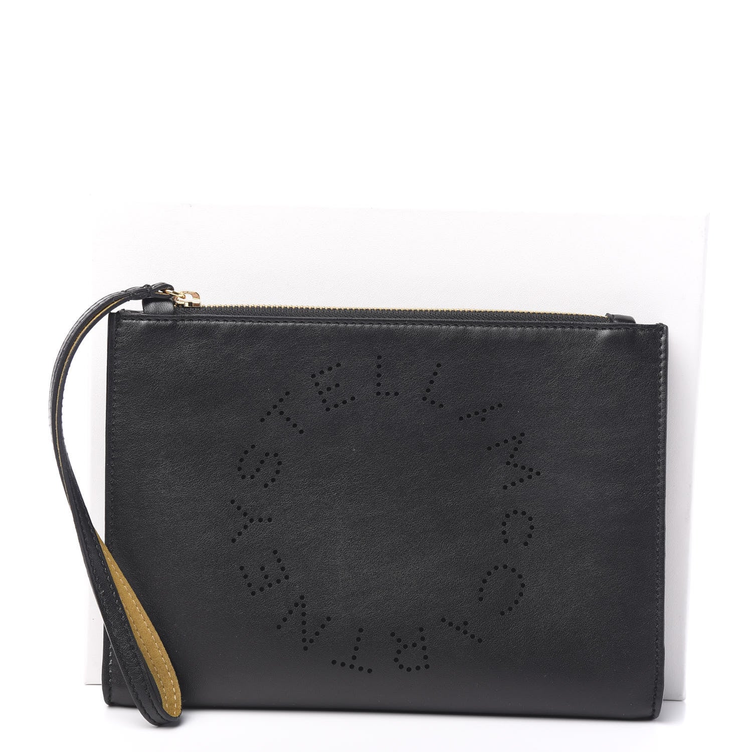 Stella McCartney Alter Nappa Perforated Logo Pouch Black 7 of 7