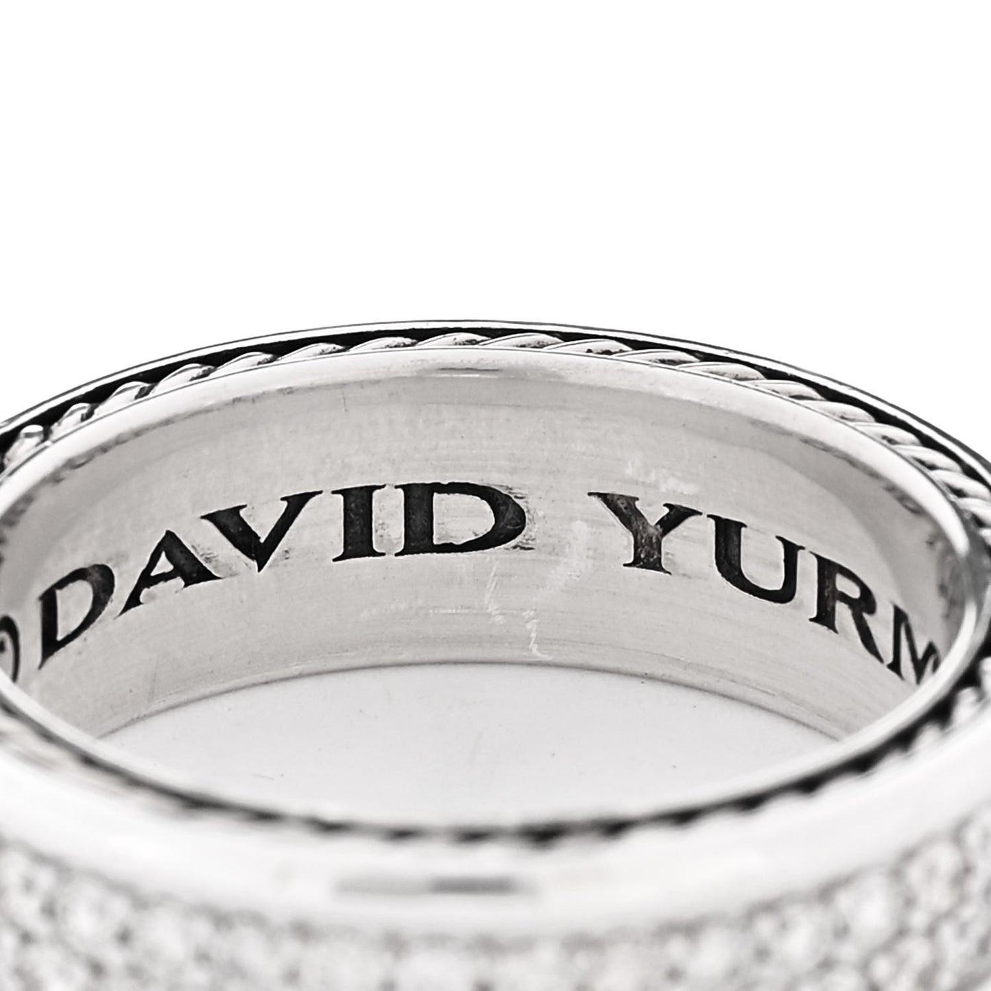 Sterling Silver Diamond Streamline Two-Row Band Ring 57 8