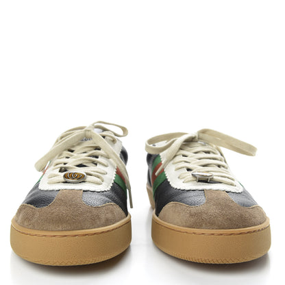 Gucci Calfskin Suede Web Mens G74 Sneakers 11 Ardesia Black New Mystic White 2 of 11