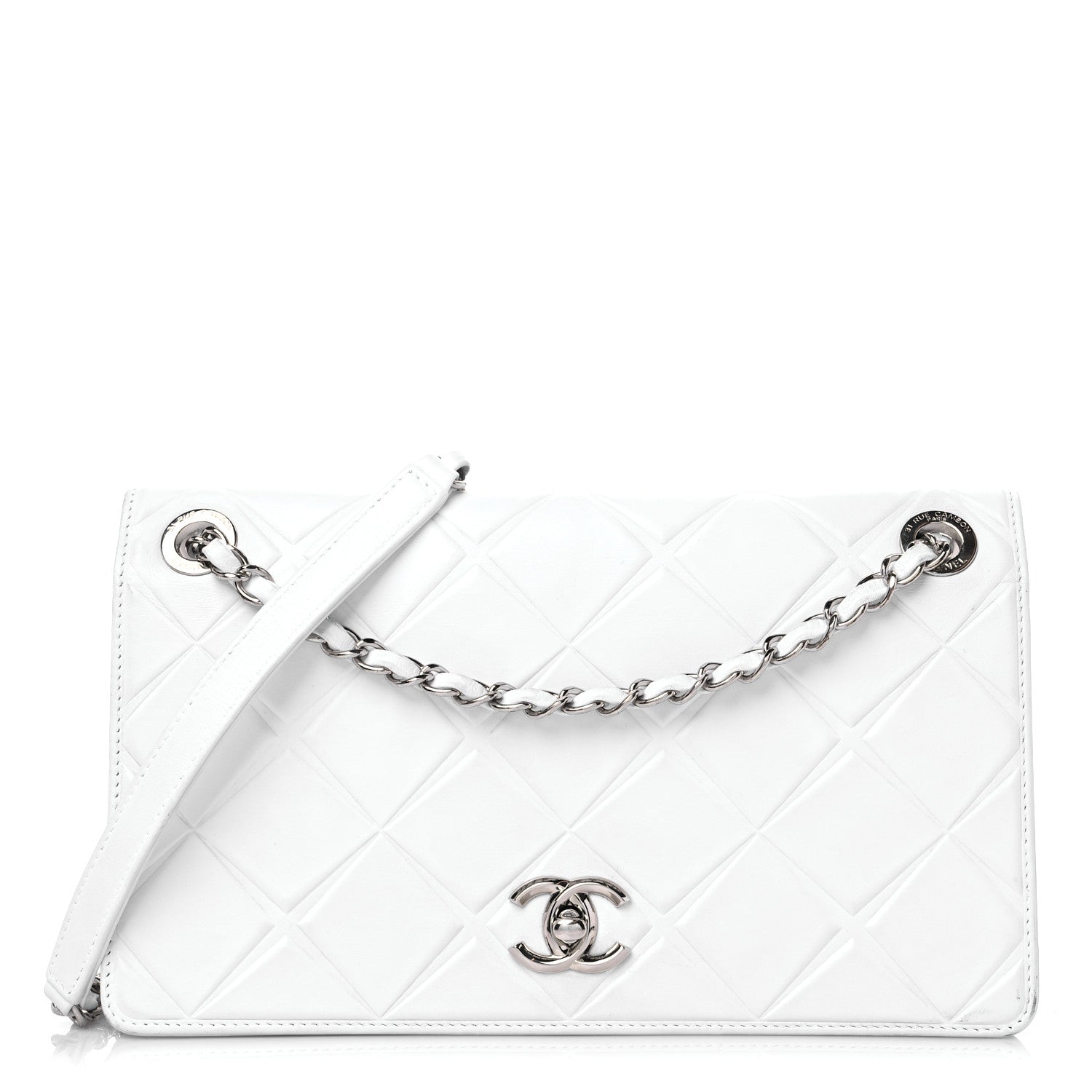 Chanel Calfskin Small Propeller Flap White 1 of 16