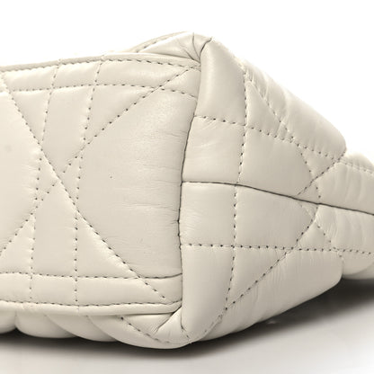 Christian Dior Calfskin Macrocannage Small Diortravel Nomad Pouch Ivory 10 of 10