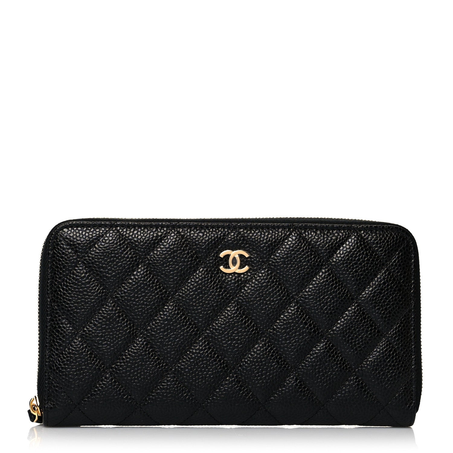 Chanel Caviar Quilted Large Gusset Zip Around Wallet Black 1 of 10