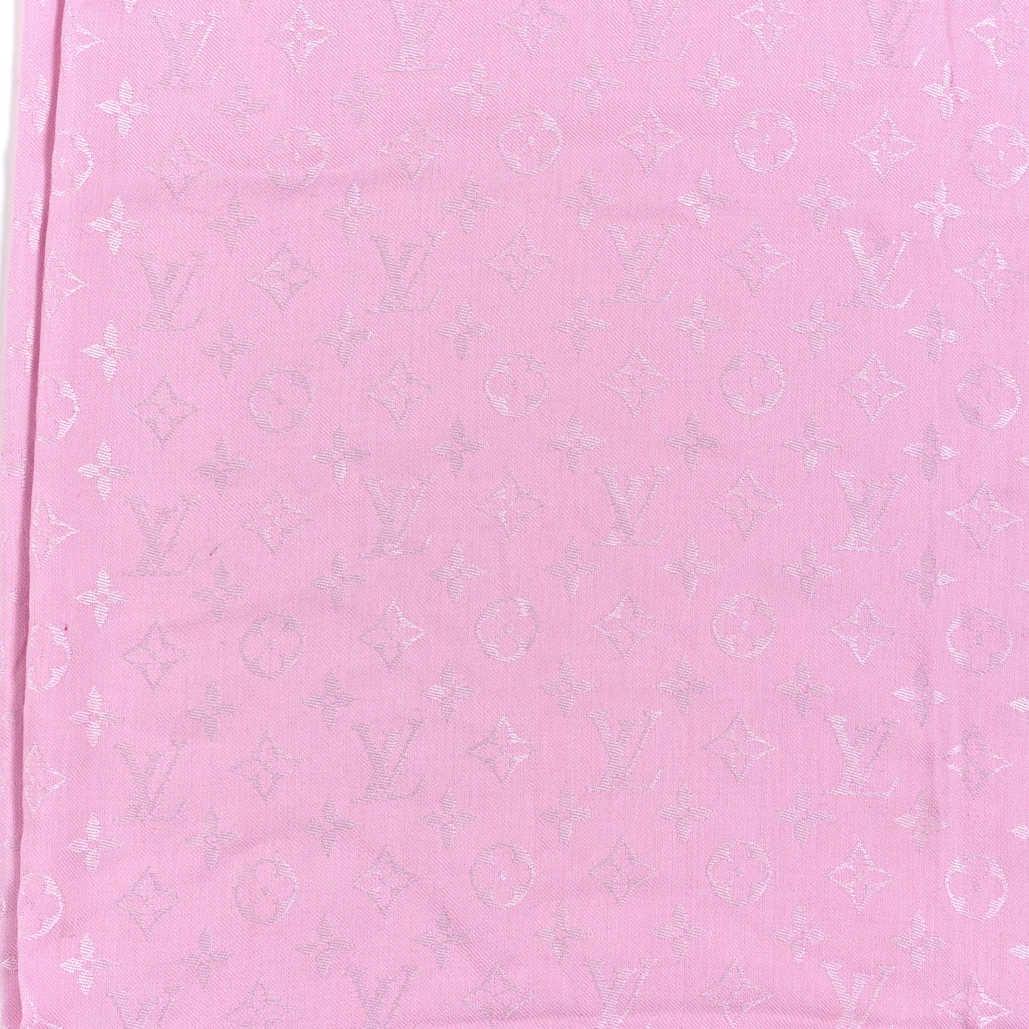 Silk Wool Monogram Shawl Velvet Rose