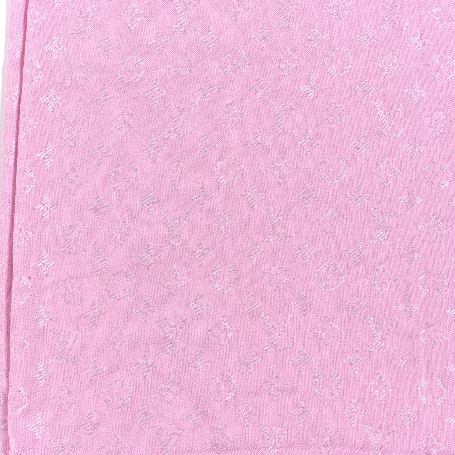 Louis Vuitton Silk Wool Monogram Shawl Velvet Rose 4 of 4