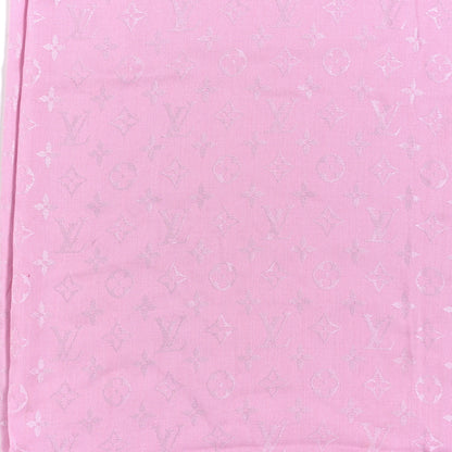 Louis Vuitton Silk Wool Monogram Shawl Velvet Rose 4 of 4
