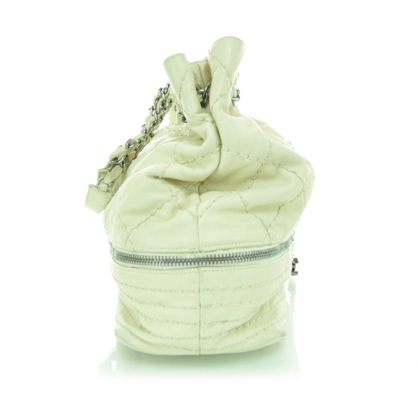 Lambskin Expandable Stitched Tote Beige