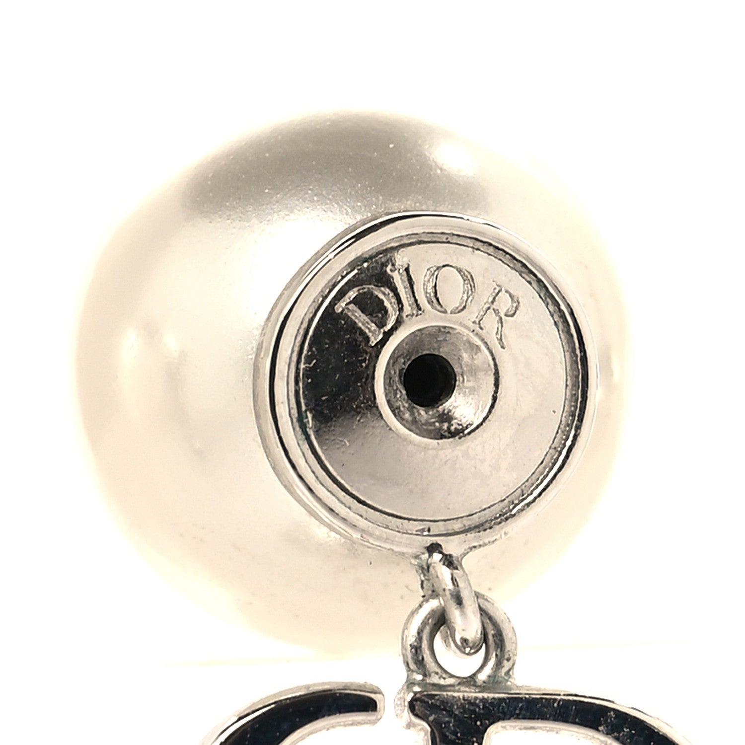 Christian Dior Metal Pearl Tribales Earrings Silver 4 of 5