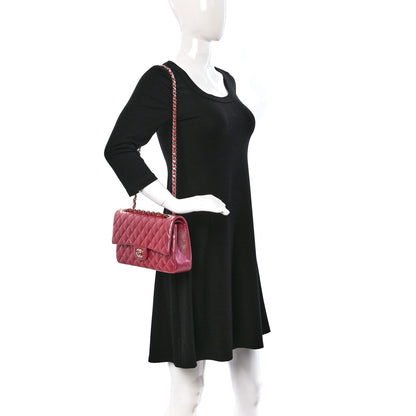 Chanel Iridescent Caviar Quilted Medium Double Flap Pink 2 of 9