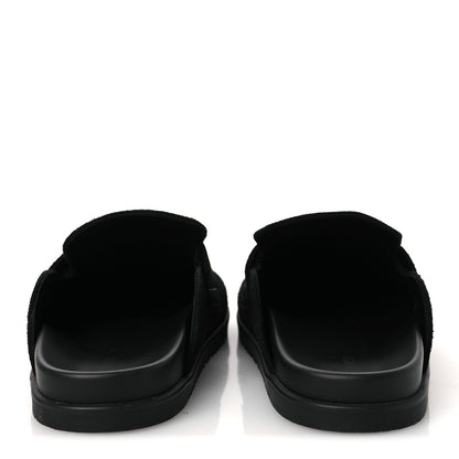 Hermes Suede Calfskin Go Mules 39 Black 5 of 12