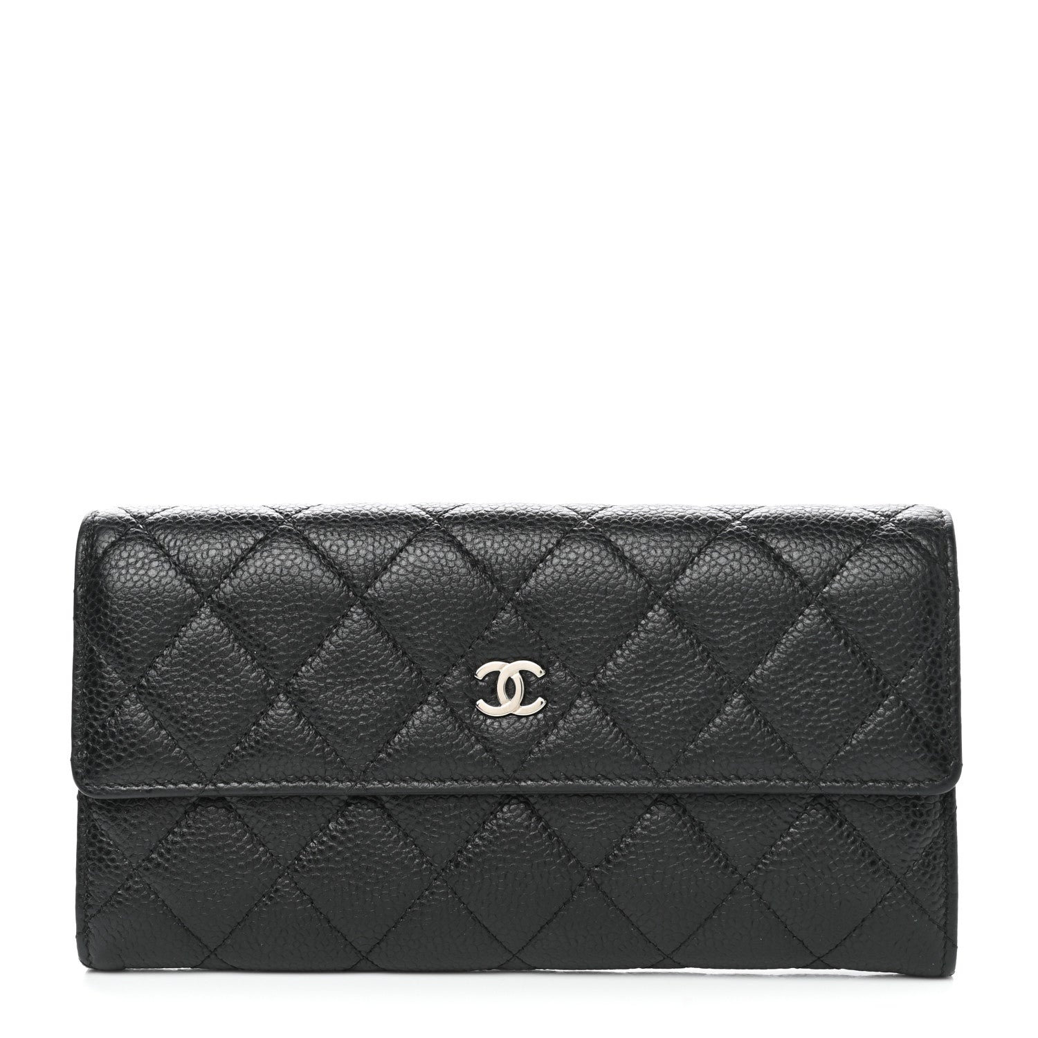 Chanel Caviar Quilted Large Gusset Flap Wallet Black 1 of 9