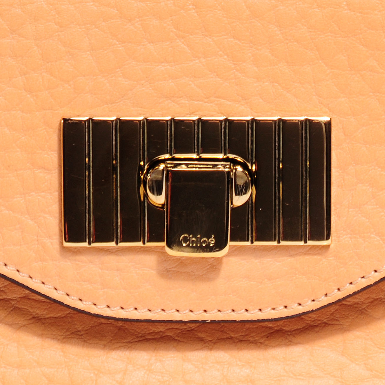 Chloe Grained Calfskin Sally Flap Bag Peach Pink 8 of 9