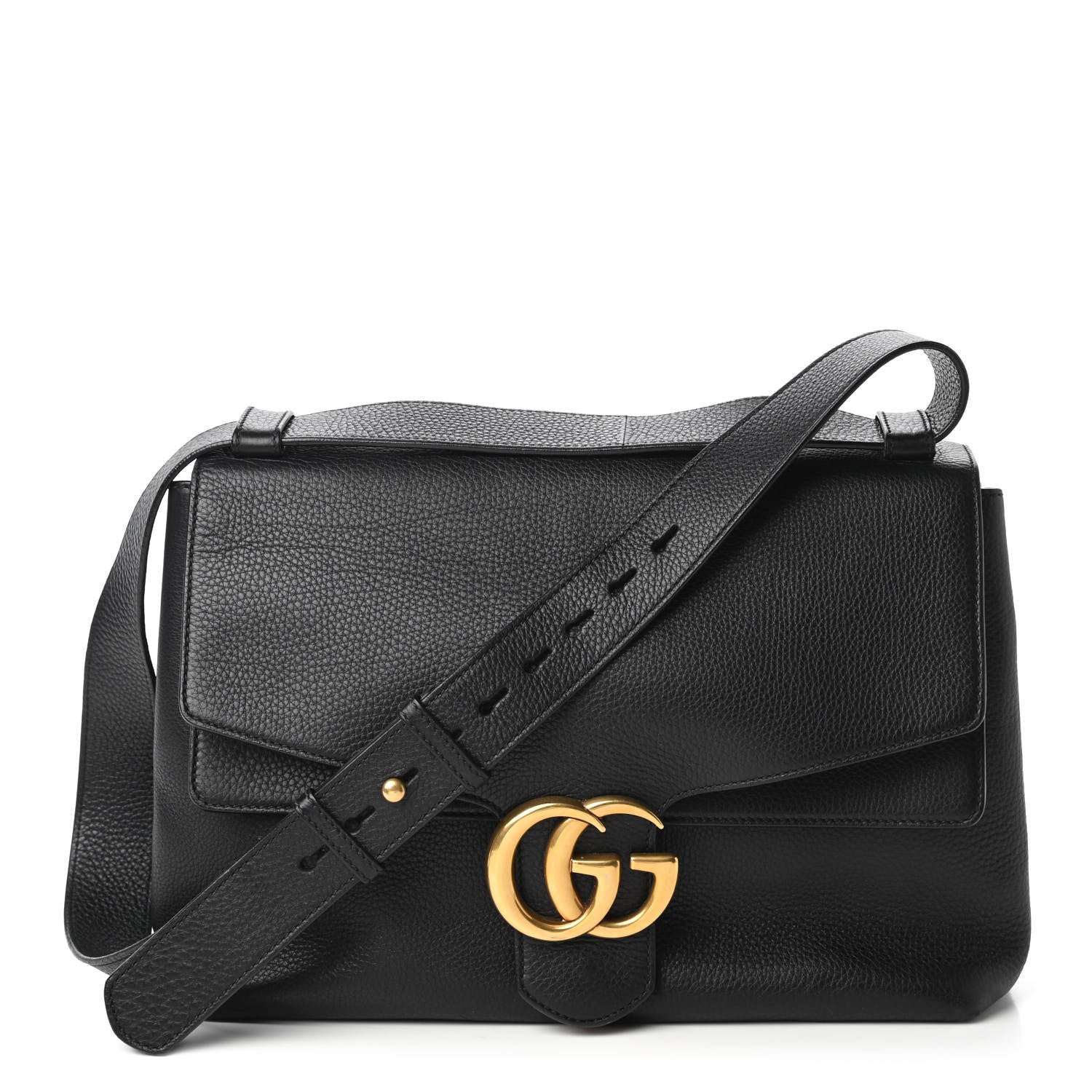 Gucci Calfskin Large GG Marmont Shoulder Bag Black 1 of 10