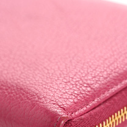 Miu Miu Goatskin Madras Zip Around Wallet Pink 14 of 17