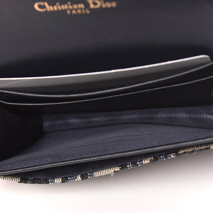 Christian Dior Oblique Saddle Card Holder Blue 5 of 8