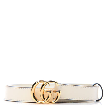 Gucci Plutone Calfskin Double G 20mm Belt 65 Mystic White 1 of 4