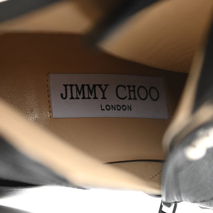 Jimmy Choo Grained Calfskin Crystal Embellished Cruz Combat Boots 40 Black White 7 of 8