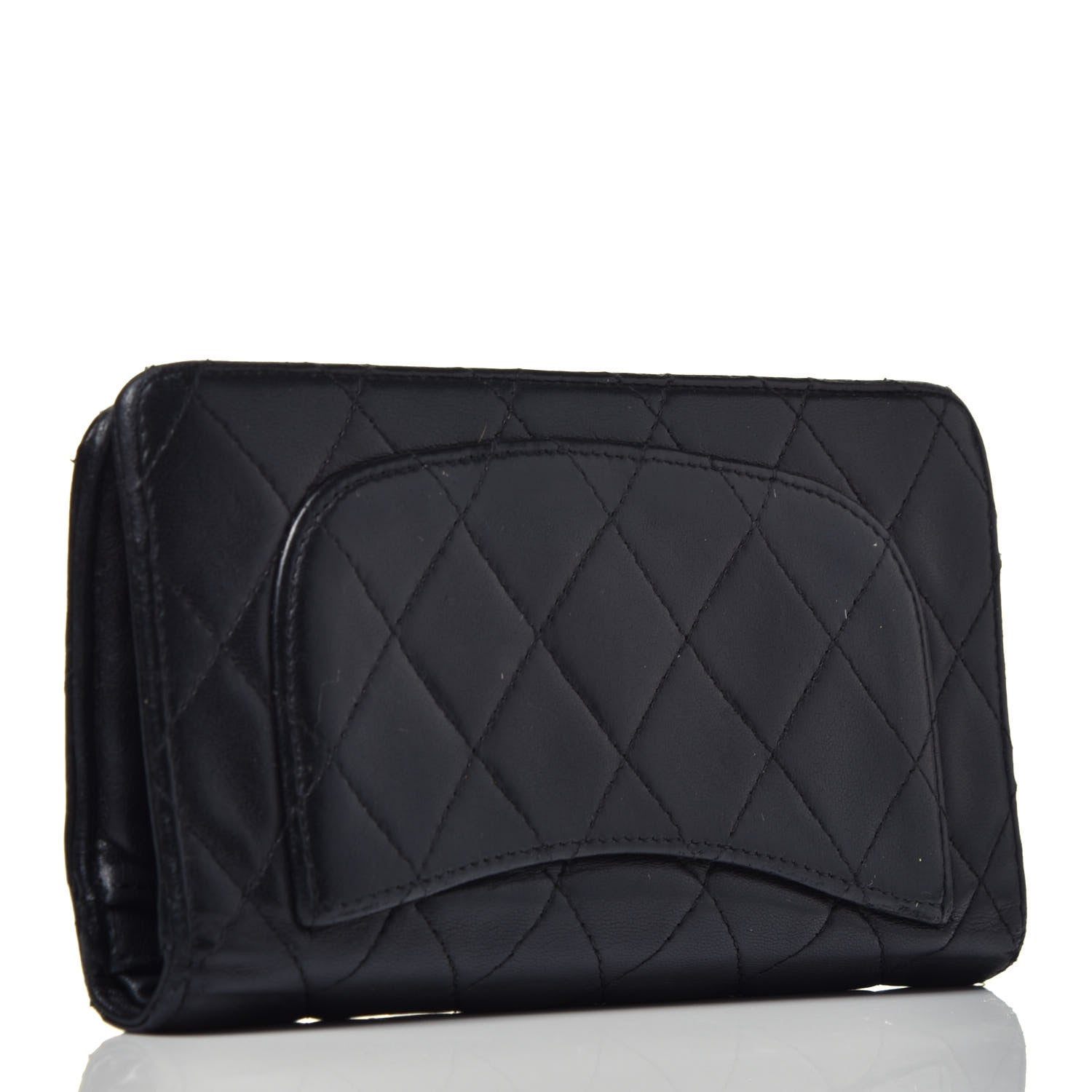 Chanel Lambskin Quilted Yen Wallet Black 3 of 8