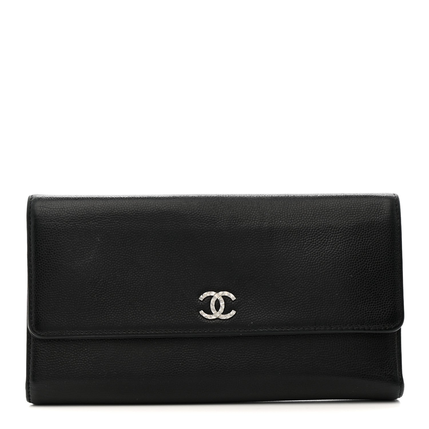 Chanel Caviar Sevruga Long Flap Wallet Black 1 of 12