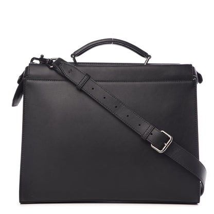 Fendi Vitello Grace FF 1974 Embossed Large Peekaboo Iconic Fit Satchel Black 1 of 15
