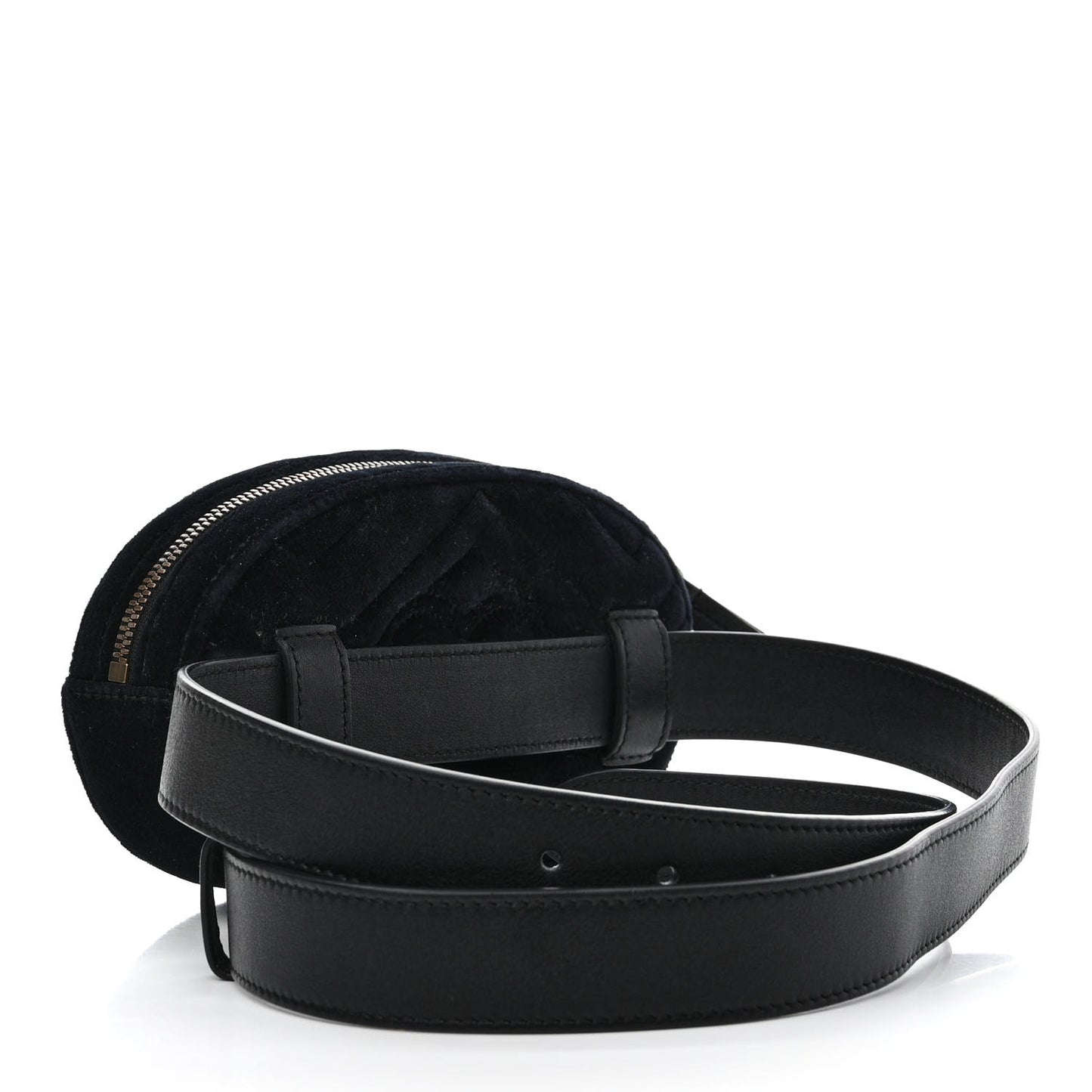 Velvet Matelasse GG Marmont Belt Bag Black