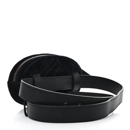 Gucci Velvet Matelasse GG Marmont Belt Bag Black 3 of 13