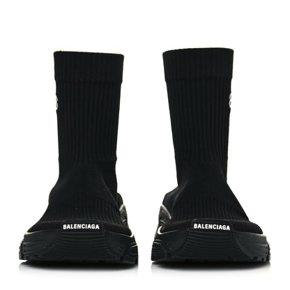 Balenciaga Technical Ribbed 3D Recycled Knit Womens Speed 3.0 Sneakers 39 Monocolor Black 2 of 7