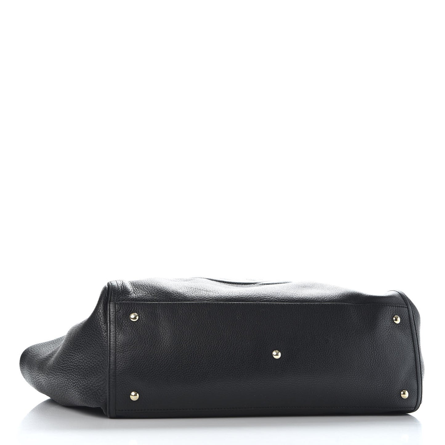 Pebbled Calfskin Large Soho Shoulder Bag Black