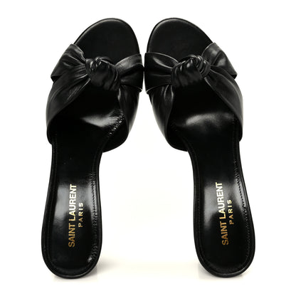 Saint Laurent Lambskin Bianca Mules 37.5 Black 2 of 10