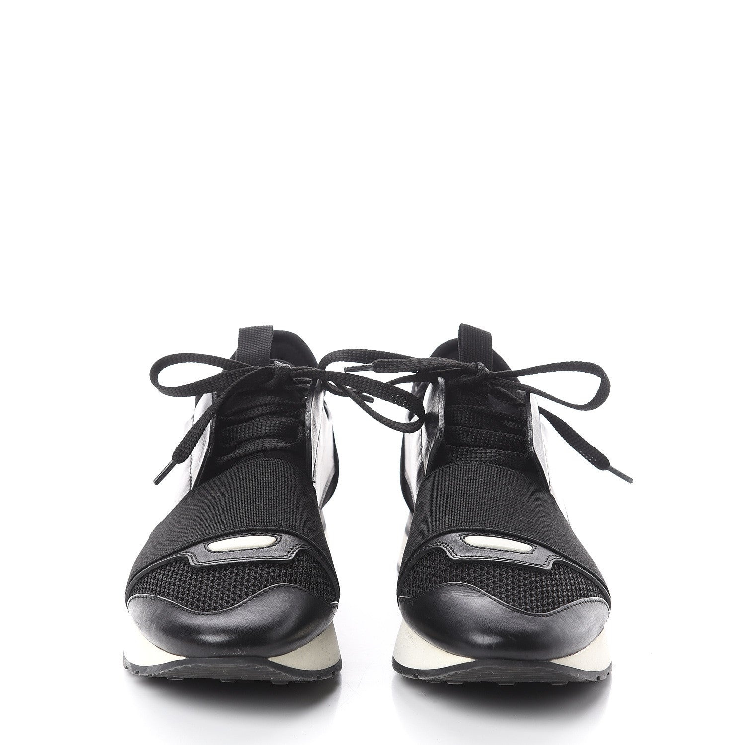 Balenciaga Mesh Calfskin Neoprene Suede Womens Race Runner Sneakers 35 Black 2 of 7