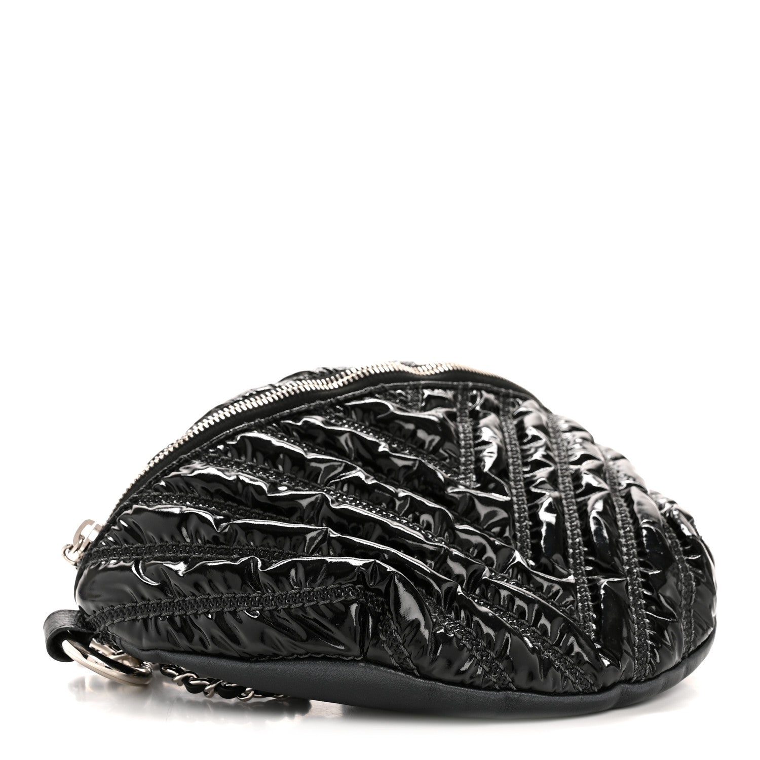 Chanel Lame Chevron Space Suit Waist Bag Black 4 of 13