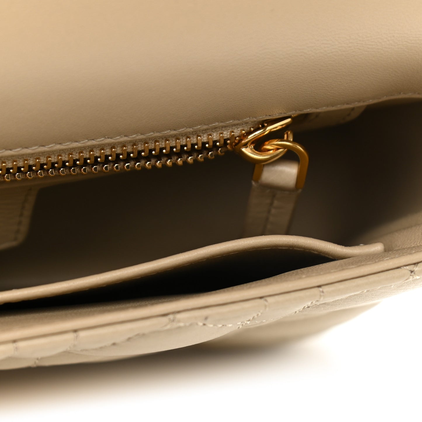 Lambskin Cannage Small Caro Bag Beige