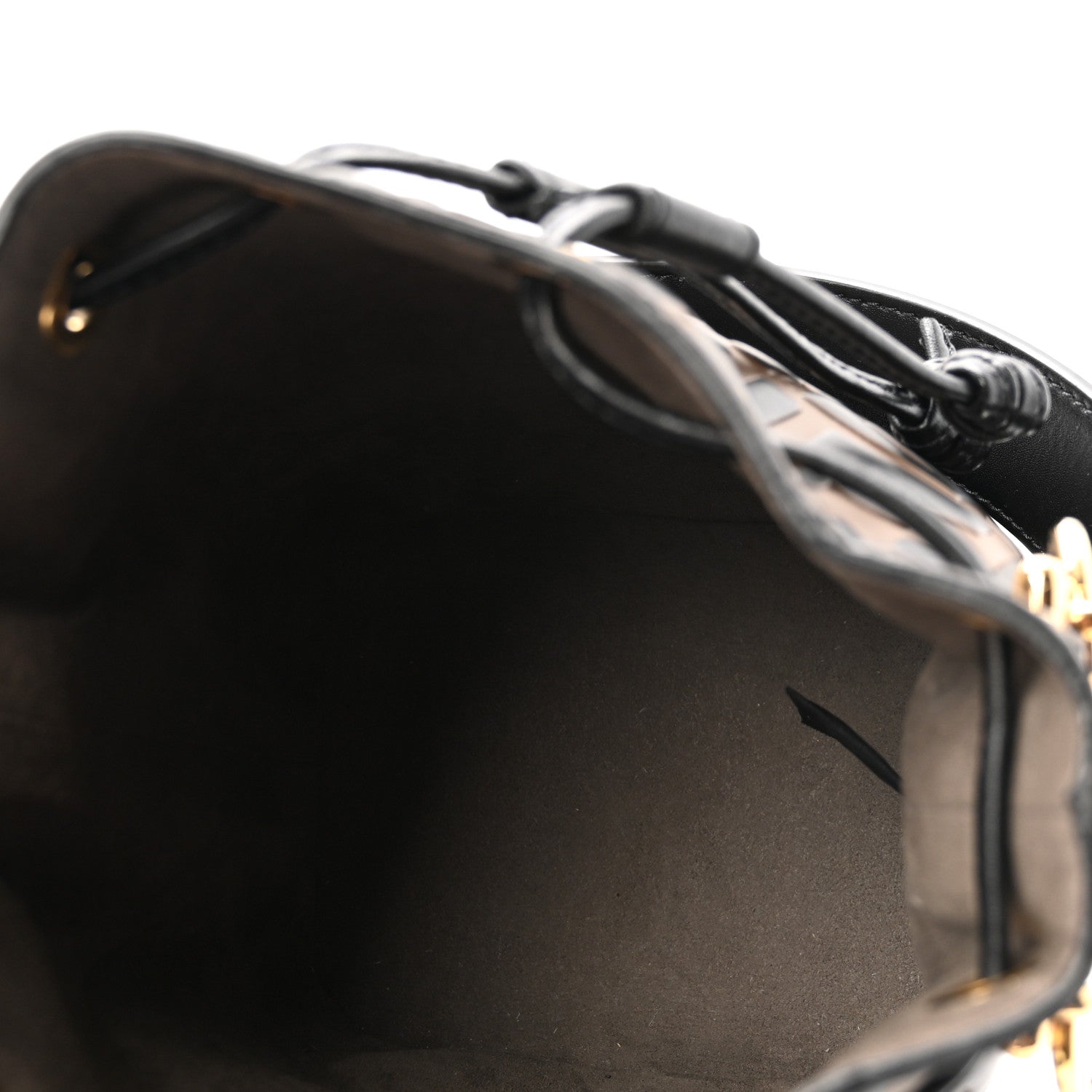 Fendi Vitello Liberty F is Fendi Bi-Color FF 1974 Embossed Mini Mon Tresor Bucket Bag Maya Black 5 of 10