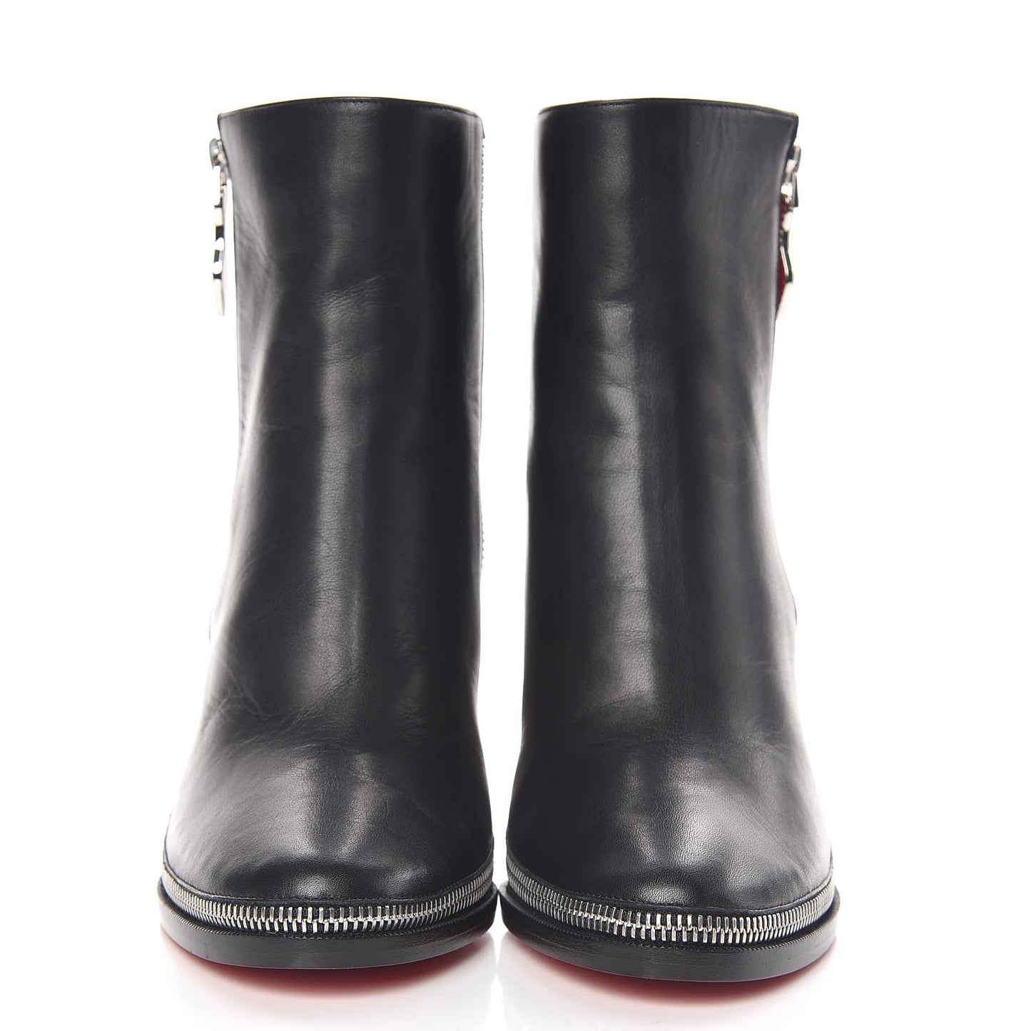 Calfskin Telezip 85 Ankle Bootie 37.5 Black