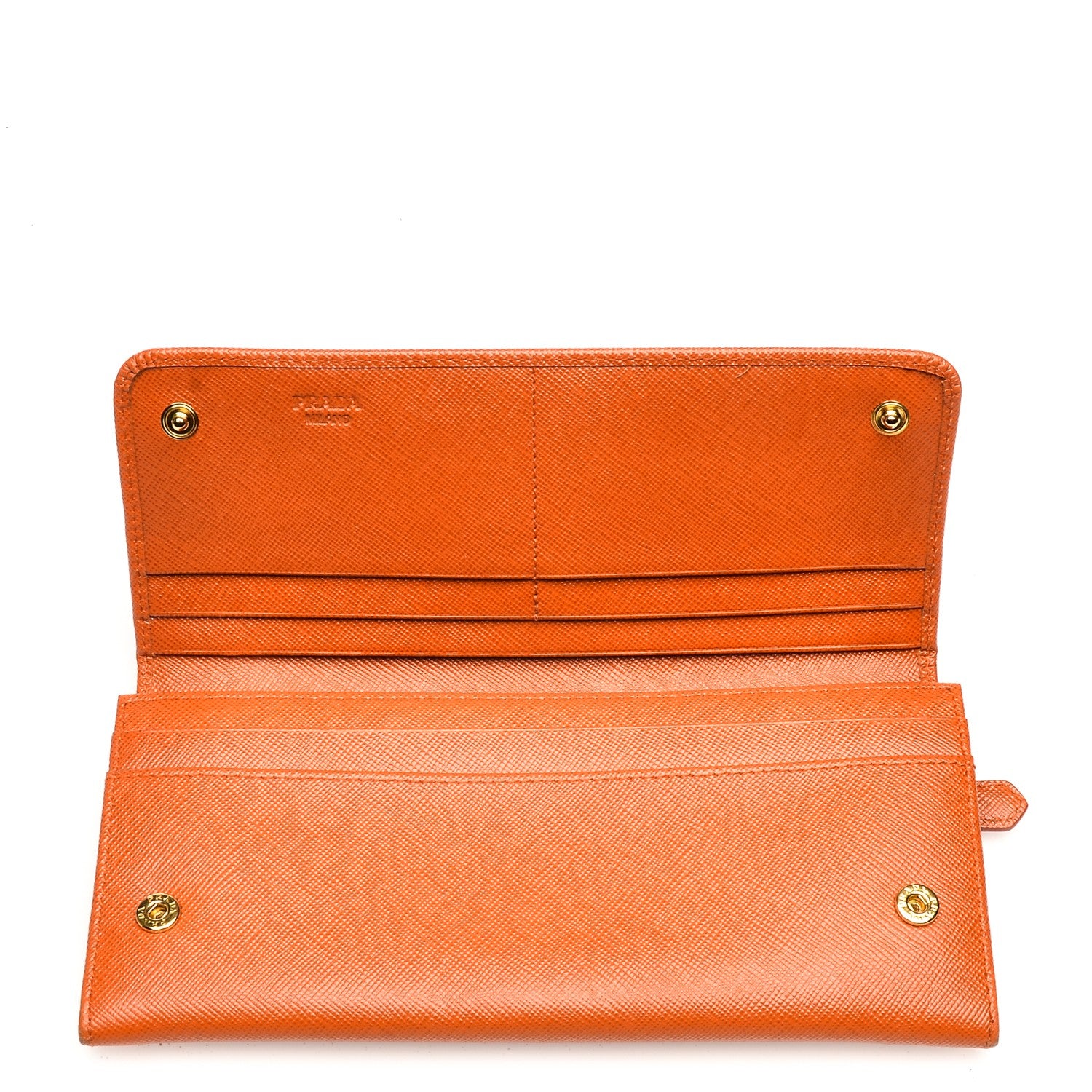Prada Saffiano Bow Continental Wallet Papaya 6 of 12