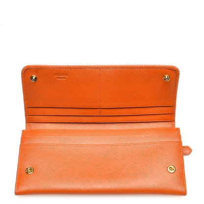 Prada Saffiano Bow Continental Wallet Papaya 6 of 12