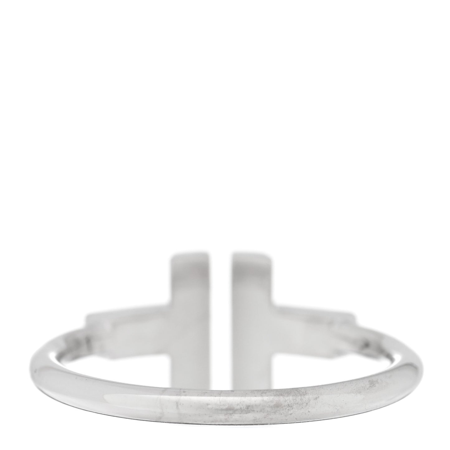 18K White Gold Diamond Turquoise T Wire Ring 56 7.75