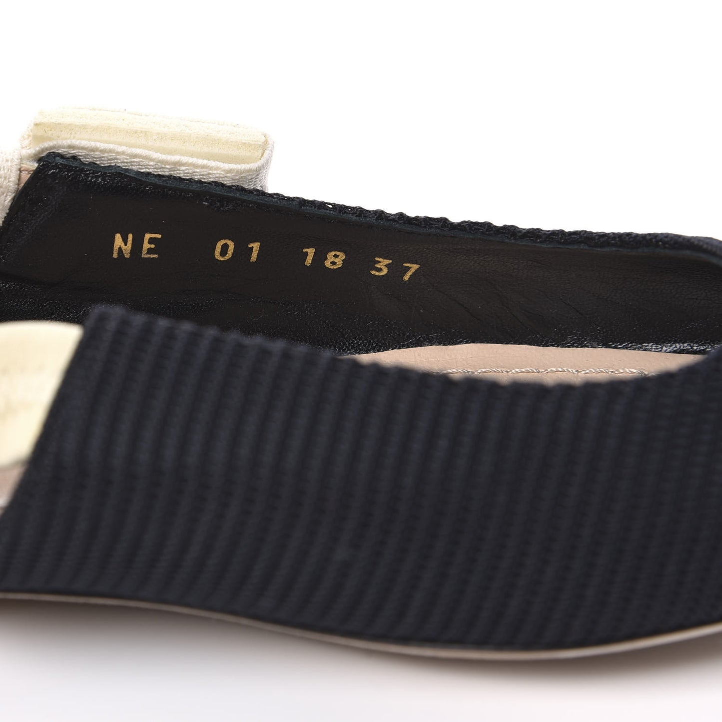 Technical Canvas Ribbon J'Adior Slingback Ballet Flats 37 Black