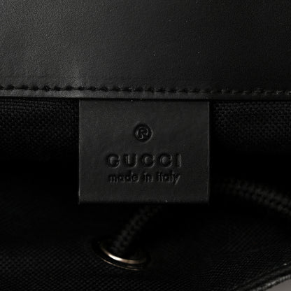 Gucci Soft GG Supreme Monogram Appia Calfskin Web Double Buckle Backpack Black 6 of 10
