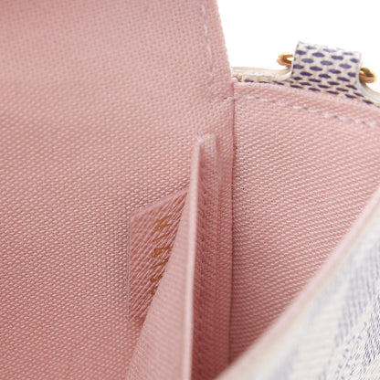 Louis Vuitton Damier Azur Pochette Felicie Chain Wallet Rose Ballerine 7 of 9